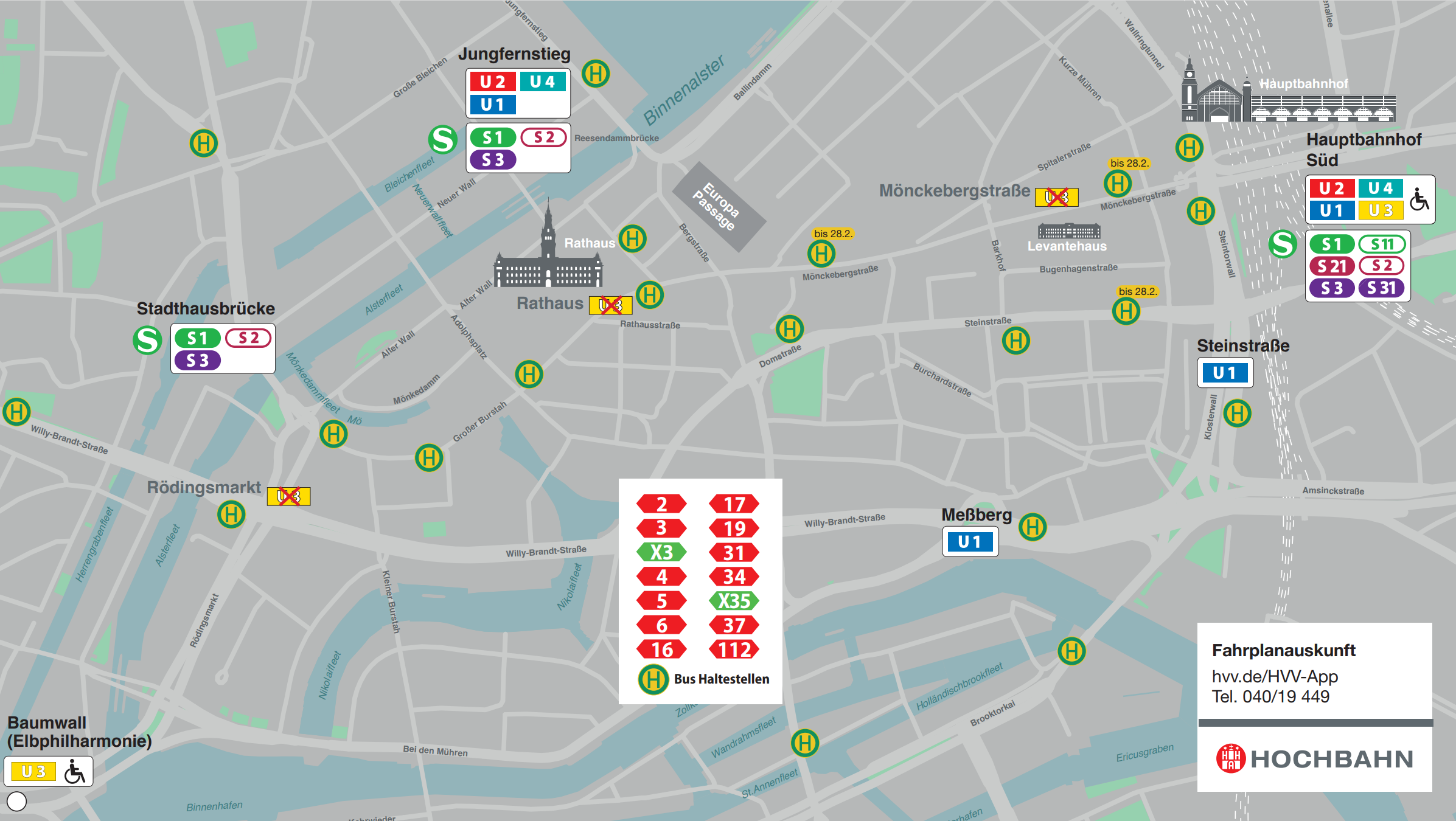 U3 Innenstadt_Betriebliche Einschränkungen