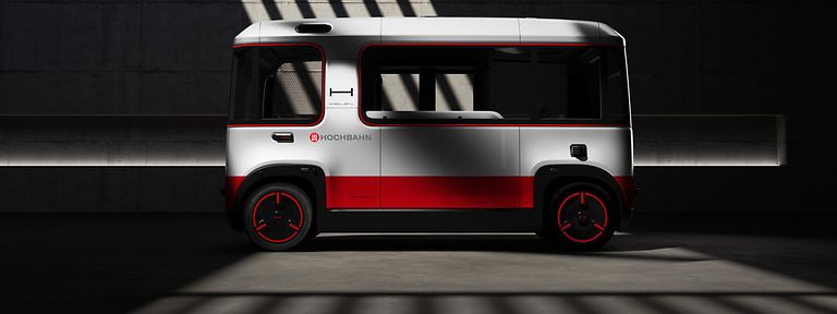 Der HOLON-Shuttle Mover im HOCHBAHN-Design