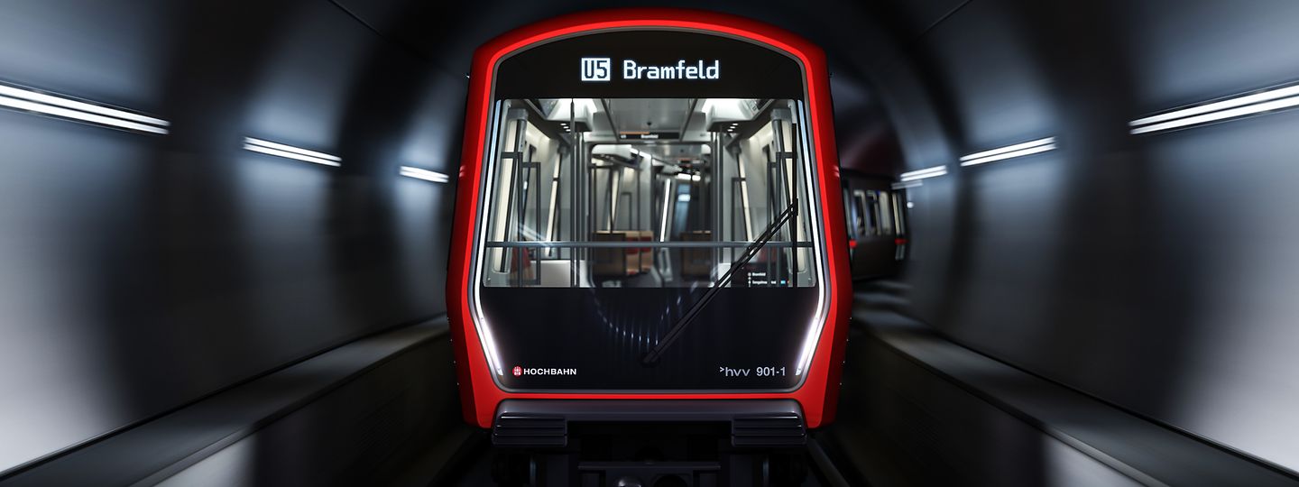 So wird der DT6 U-Bahn-Typ der HOCHBAHN später aussehen